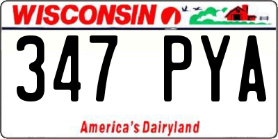 WI license plate 347PYA