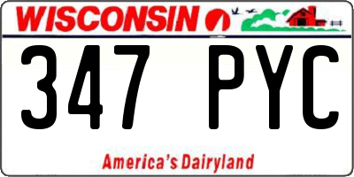 WI license plate 347PYC