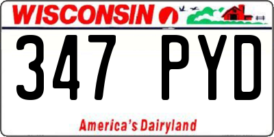 WI license plate 347PYD