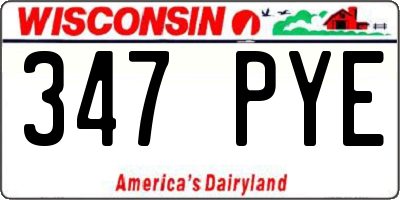 WI license plate 347PYE