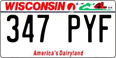 WI license plate 347PYF