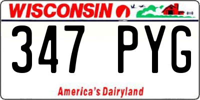 WI license plate 347PYG