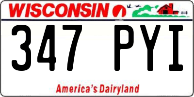 WI license plate 347PYI