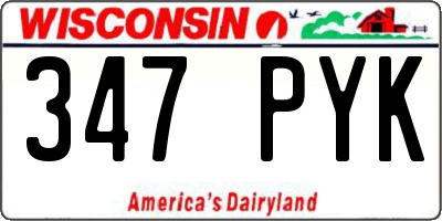 WI license plate 347PYK