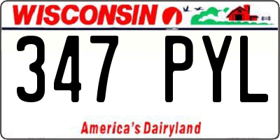 WI license plate 347PYL