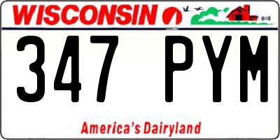 WI license plate 347PYM