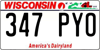 WI license plate 347PYO