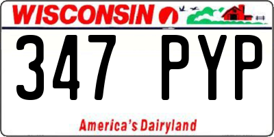WI license plate 347PYP
