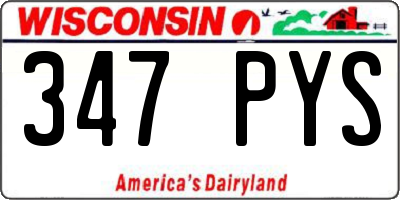 WI license plate 347PYS