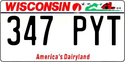 WI license plate 347PYT