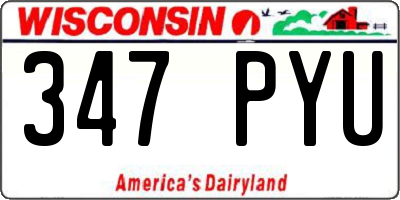 WI license plate 347PYU