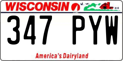 WI license plate 347PYW