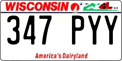 WI license plate 347PYY