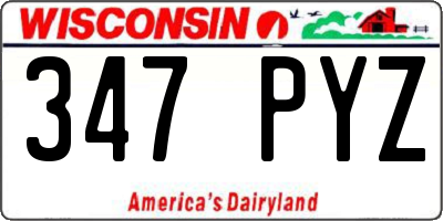 WI license plate 347PYZ