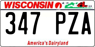 WI license plate 347PZA