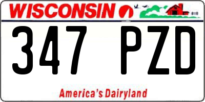 WI license plate 347PZD