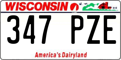 WI license plate 347PZE