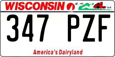 WI license plate 347PZF