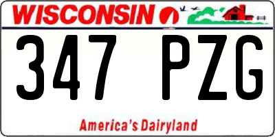 WI license plate 347PZG