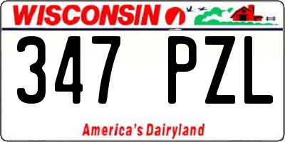 WI license plate 347PZL