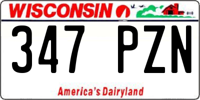 WI license plate 347PZN