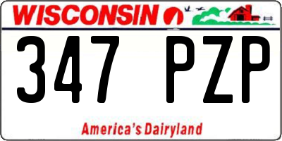 WI license plate 347PZP