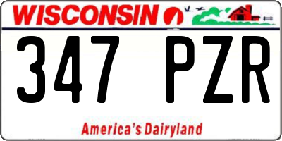 WI license plate 347PZR