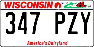 WI license plate 347PZY