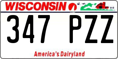 WI license plate 347PZZ