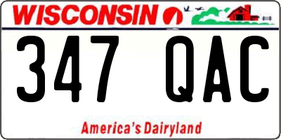 WI license plate 347QAC