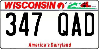 WI license plate 347QAD