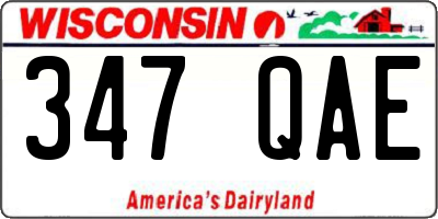 WI license plate 347QAE