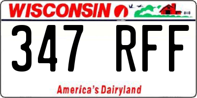 WI license plate 347RFF