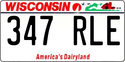 WI license plate 347RLE