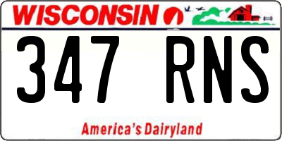 WI license plate 347RNS