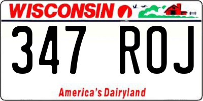 WI license plate 347ROJ