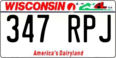 WI license plate 347RPJ