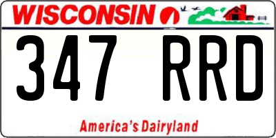 WI license plate 347RRD