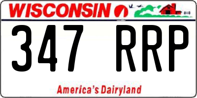 WI license plate 347RRP