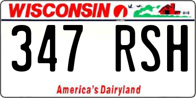 WI license plate 347RSH