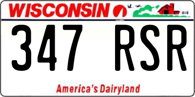 WI license plate 347RSR