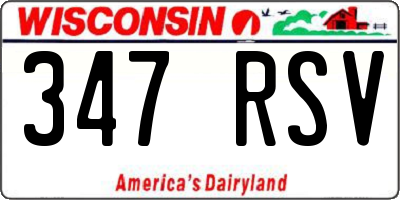 WI license plate 347RSV