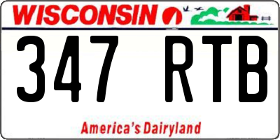 WI license plate 347RTB
