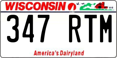 WI license plate 347RTM