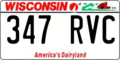 WI license plate 347RVC