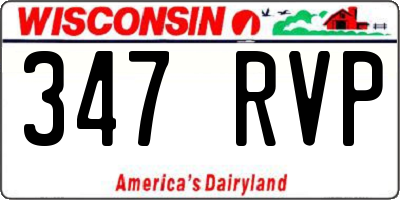 WI license plate 347RVP