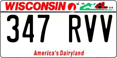WI license plate 347RVV