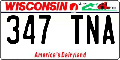 WI license plate 347TNA