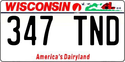 WI license plate 347TND