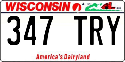 WI license plate 347TRY